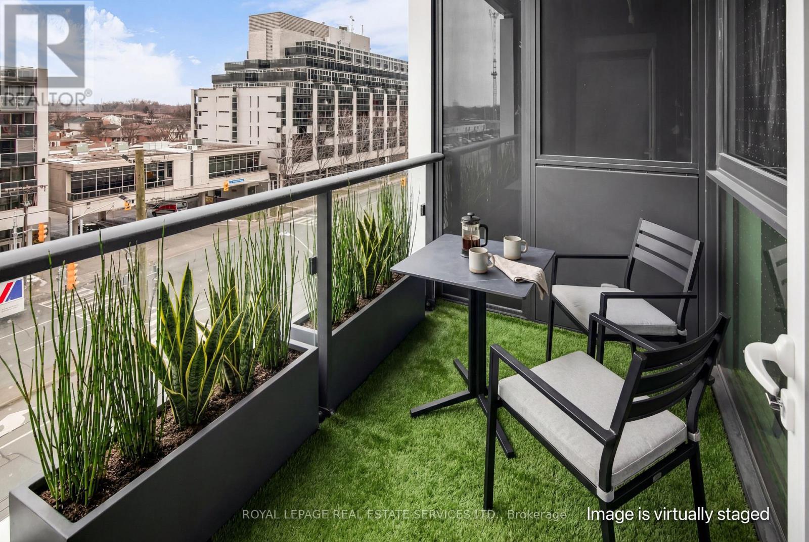 Virtually Staged - 423 - 1037 The Queensway, Toronto, ON - Outdoor With Balcony With Exterior