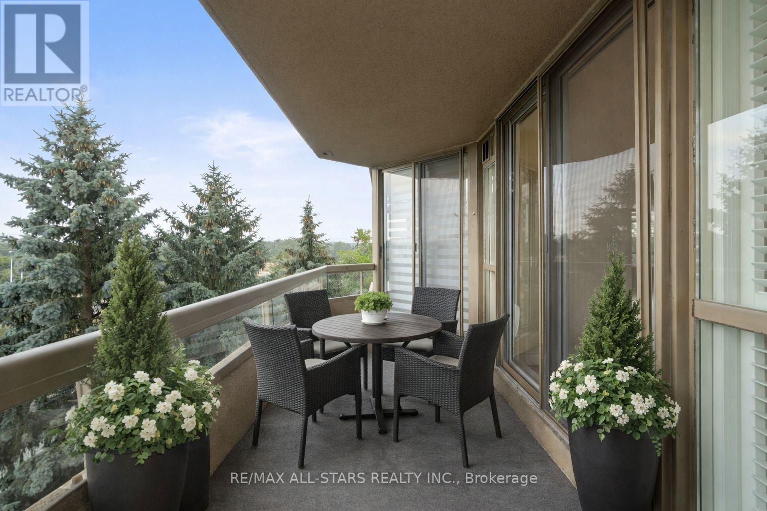 Virtually staged balcony - 404 - 610 Bullock Drive, Markham, ON - Outdoor With Balcony With Exterior