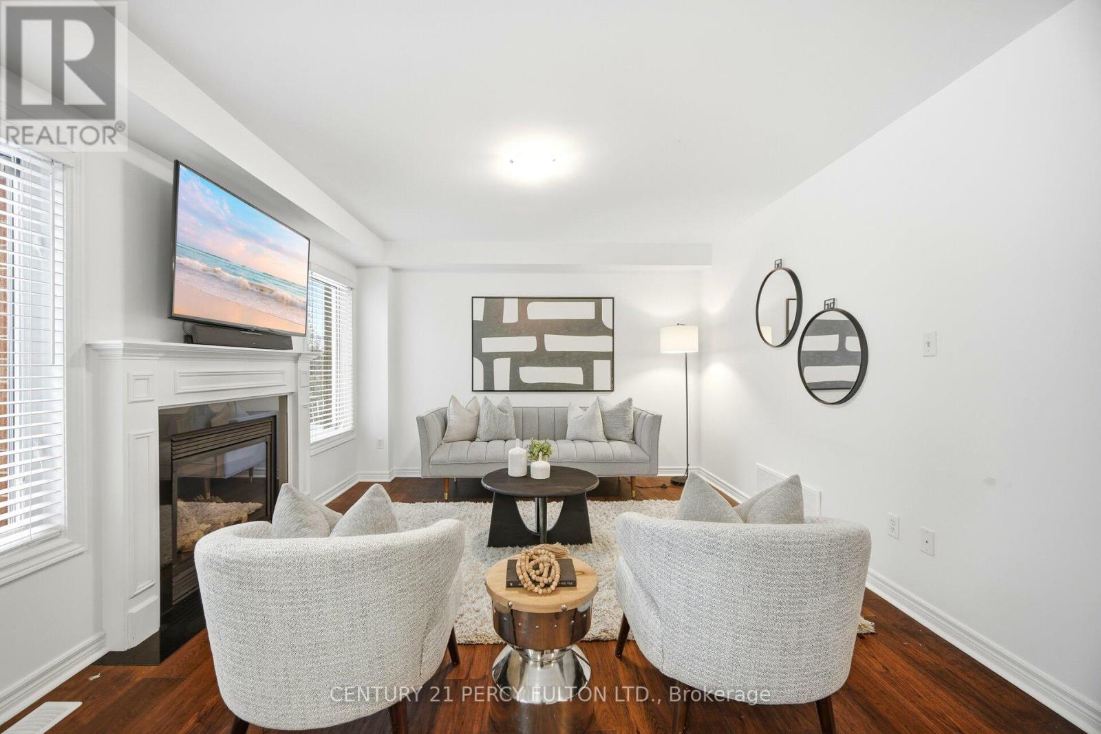 5 Waldron Court, Ajax, ON - Indoor Photo Showing Living Room With Fireplace