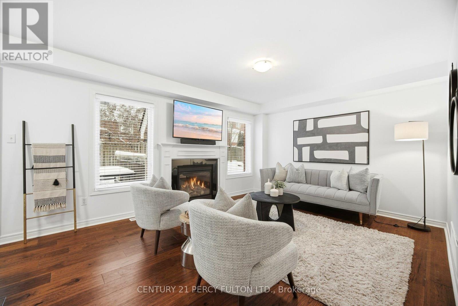 5 Waldron Court, Ajax, ON - Indoor Photo Showing Living Room With Fireplace