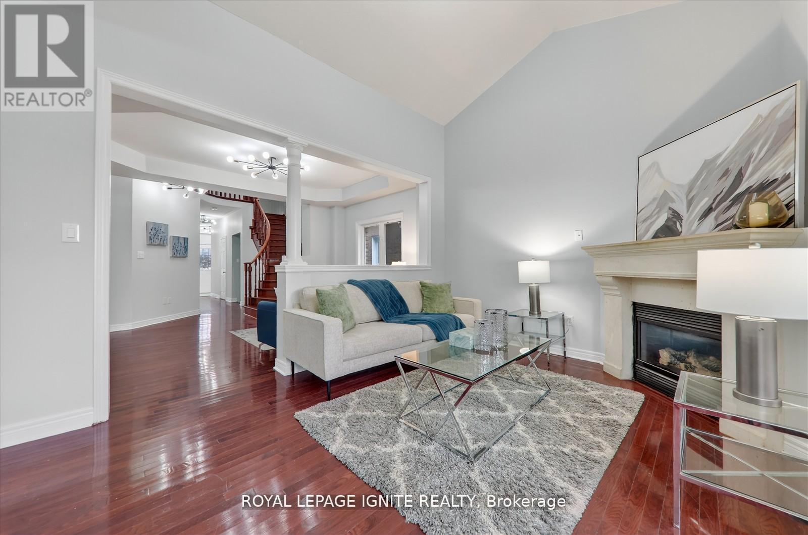 Main - 163 Seasons Drive, Toronto, ON - Indoor Photo Showing Living Room With Fireplace