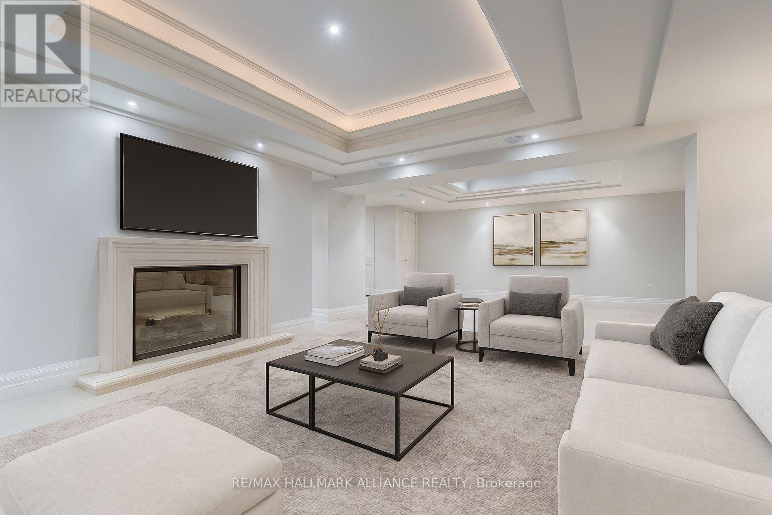 Rec Room(virtually staged) - 138 Dianne Avenue, Oakville (Mo Morrison), ON - Indoor Photo Showing Living Room With Fireplace