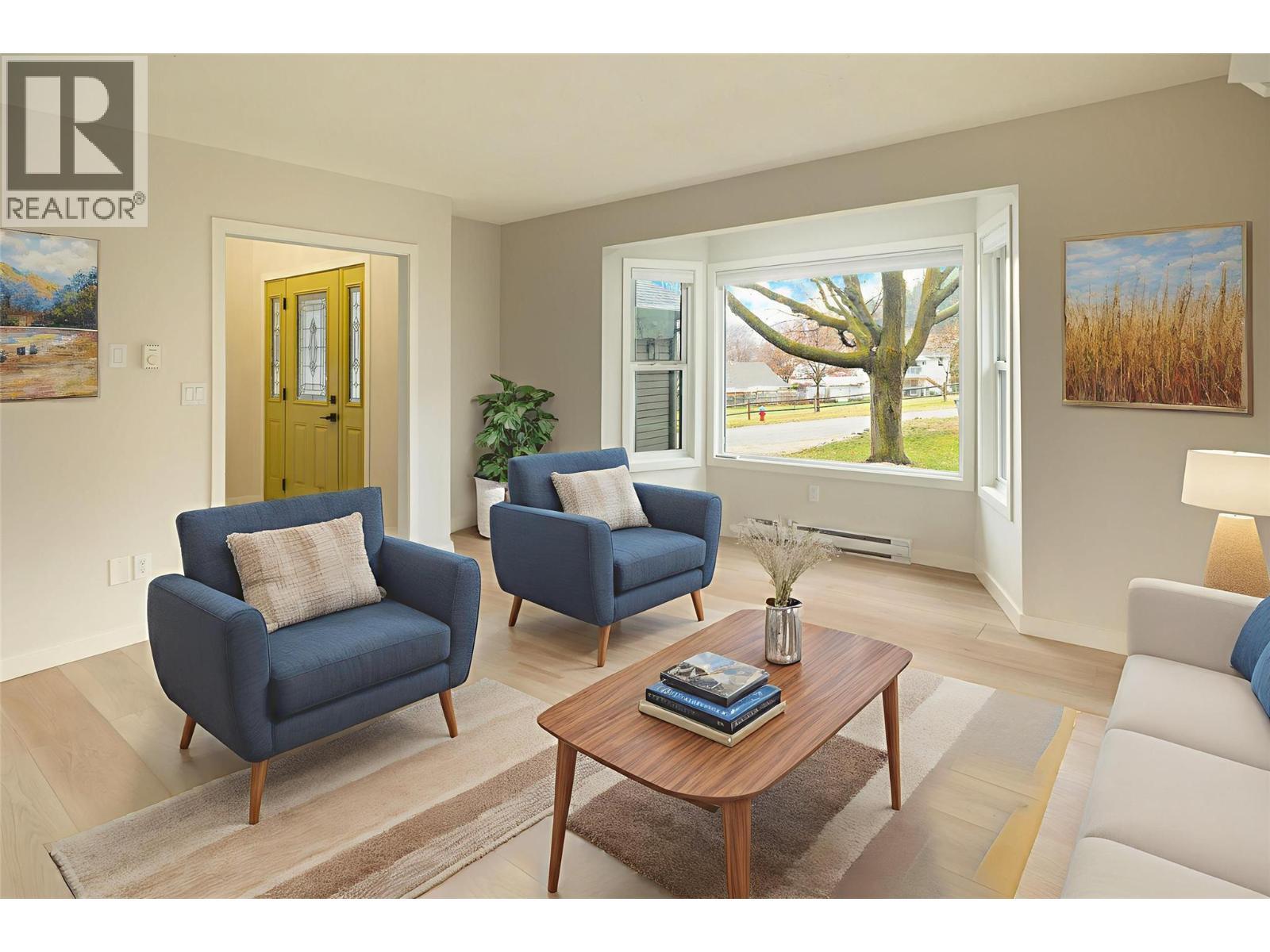 *Virtually staged - 4790 Seaton Place, Peachland, BC - Indoor Photo Showing Living Room