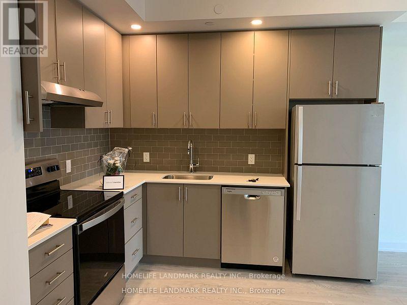 # 1214 - 3220 William Coltson Avenue E, Oakville, ON - Indoor Photo Showing Kitchen With Stainless Steel Kitchen