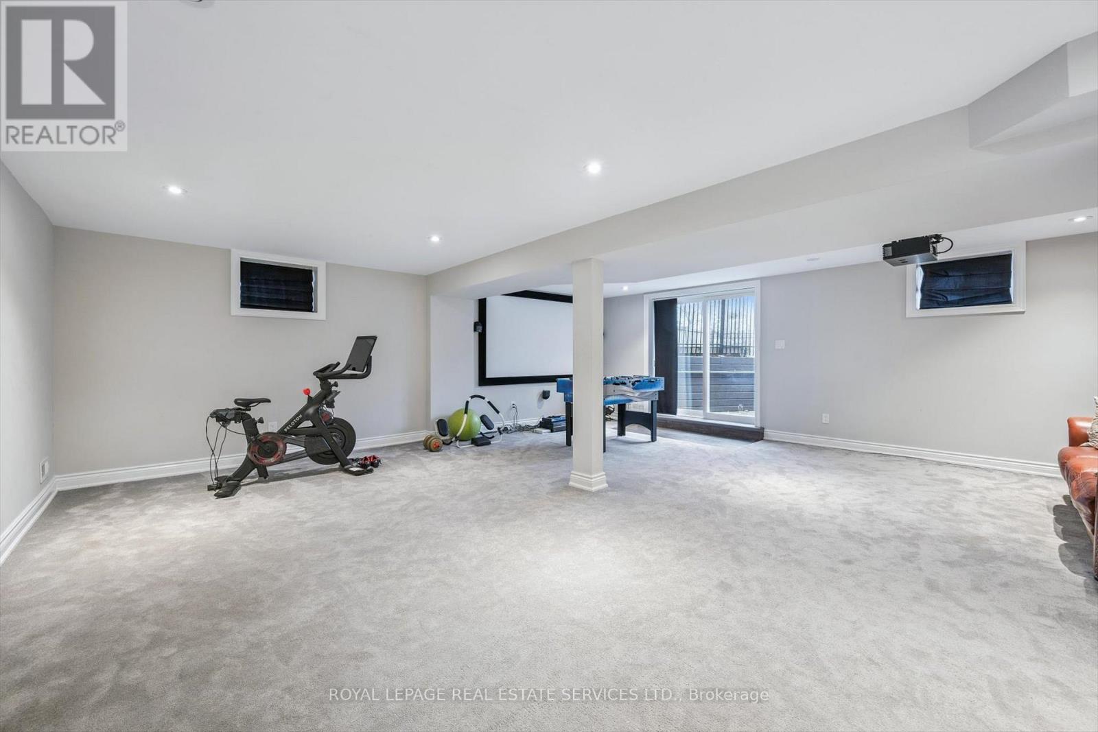 Professionally Finished Walk-Up Lower Level - 1302 Hillview Crescent, Oakville, ON - Indoor Photo Showing Gym Room