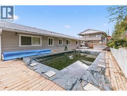 backyard with pool and hot tub - nature to the back -