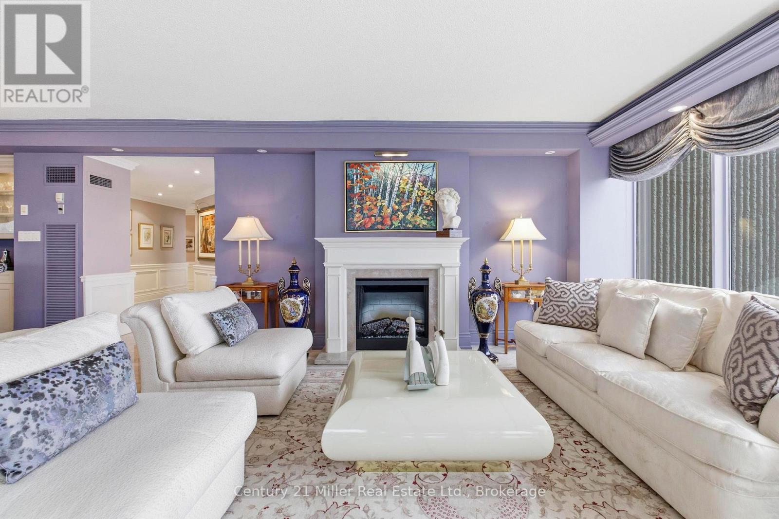 3606 - 2045 Lake Shore Boulevard W, Toronto (Mimico), ON - Indoor Photo Showing Living Room With Fireplace