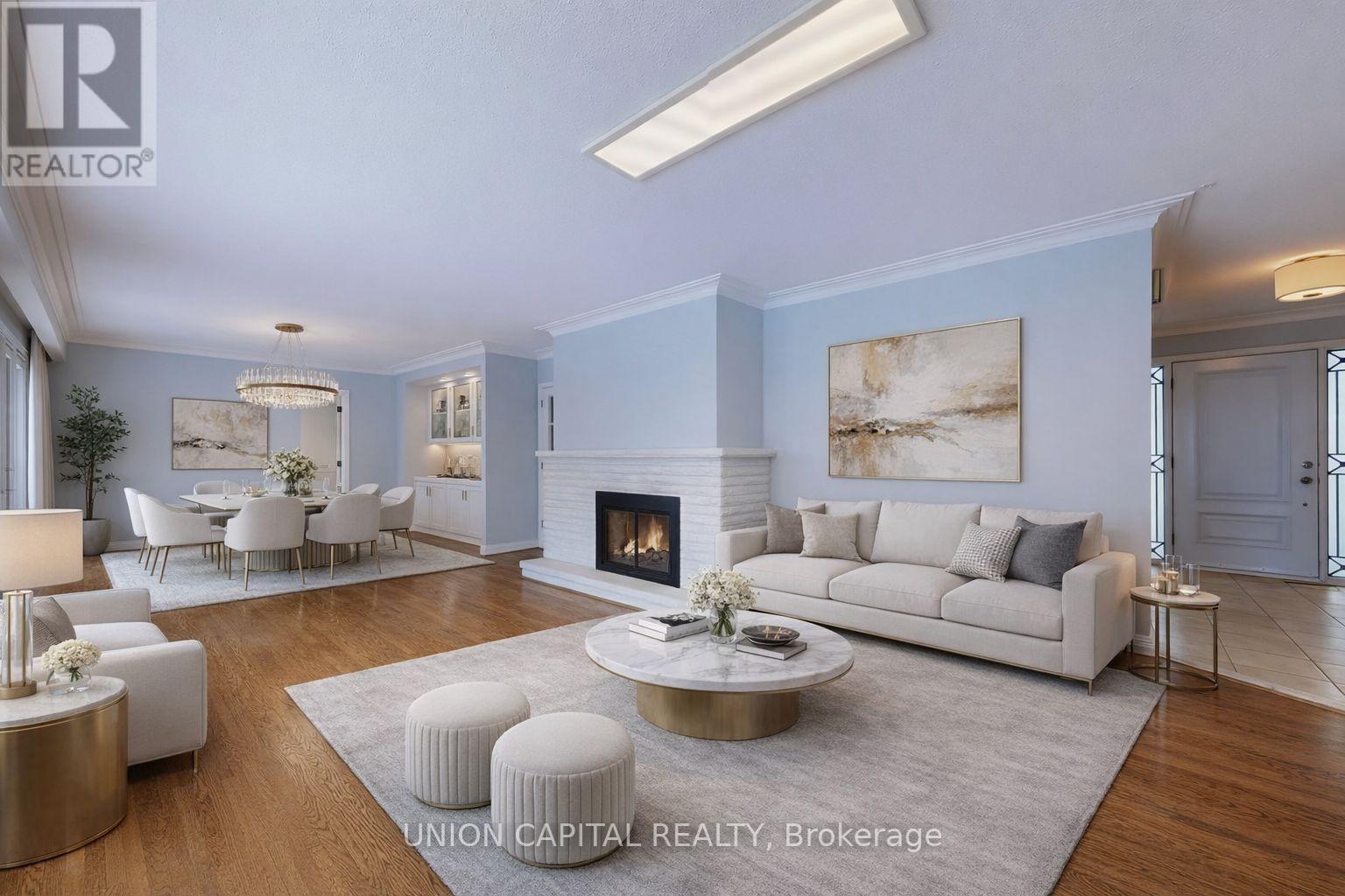 16 Cavalier Crescent, Vaughan, ON - Indoor Photo Showing Living Room With Fireplace