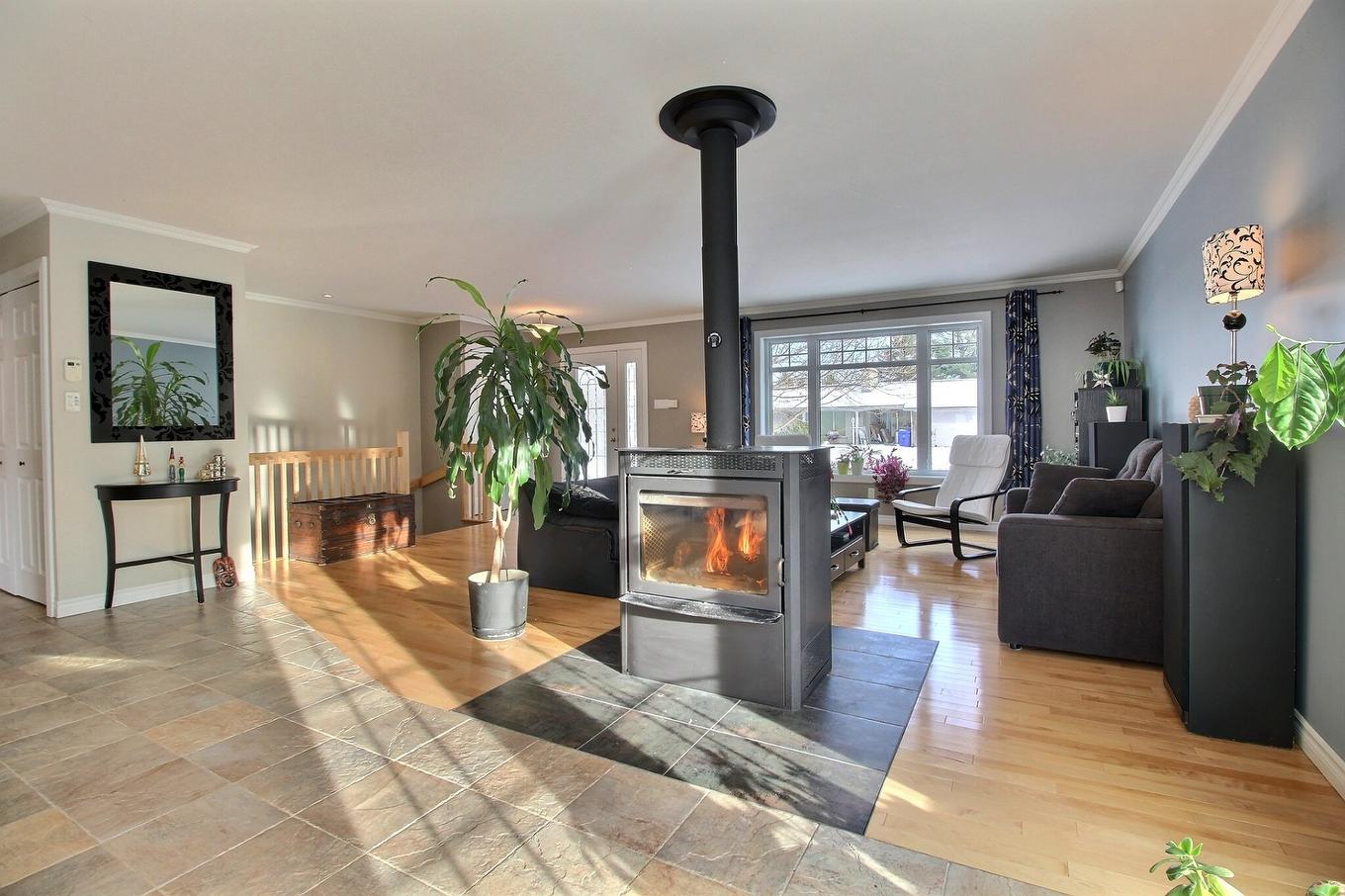 Living room - 1177 Rue Maisonneuve, Waterville, QC - Indoor Photo Showing Living Room With Fireplace