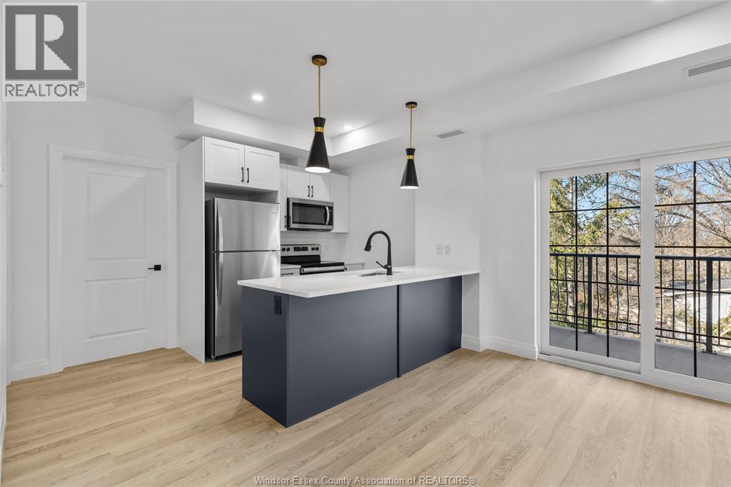 3817 Howard Avenue Unit# 313, Windsor, ON - Indoor Photo Showing Kitchen With Stainless Steel Kitchen With Upgraded Kitchen