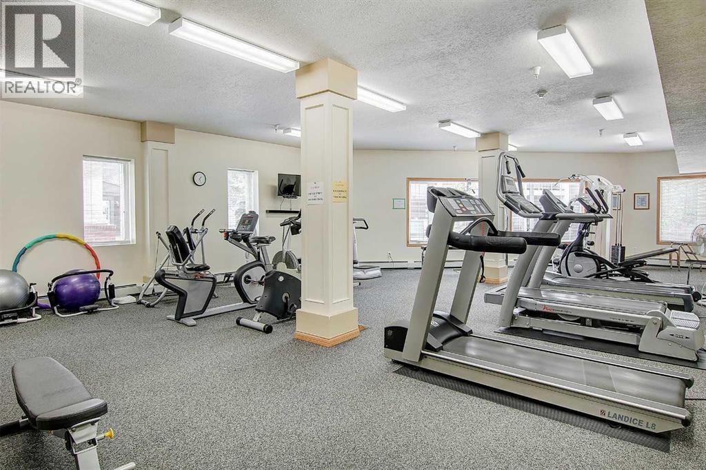 201, 223 Tuscany Springs Boulevard Nw, Calgary, AB - Indoor Photo Showing Gym Room