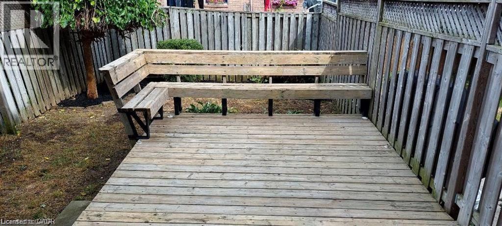 Wooden terrace featuring a fenced backyard - 185 Sulmona Drive, Hamilton, ON - Outdoor With Exterior