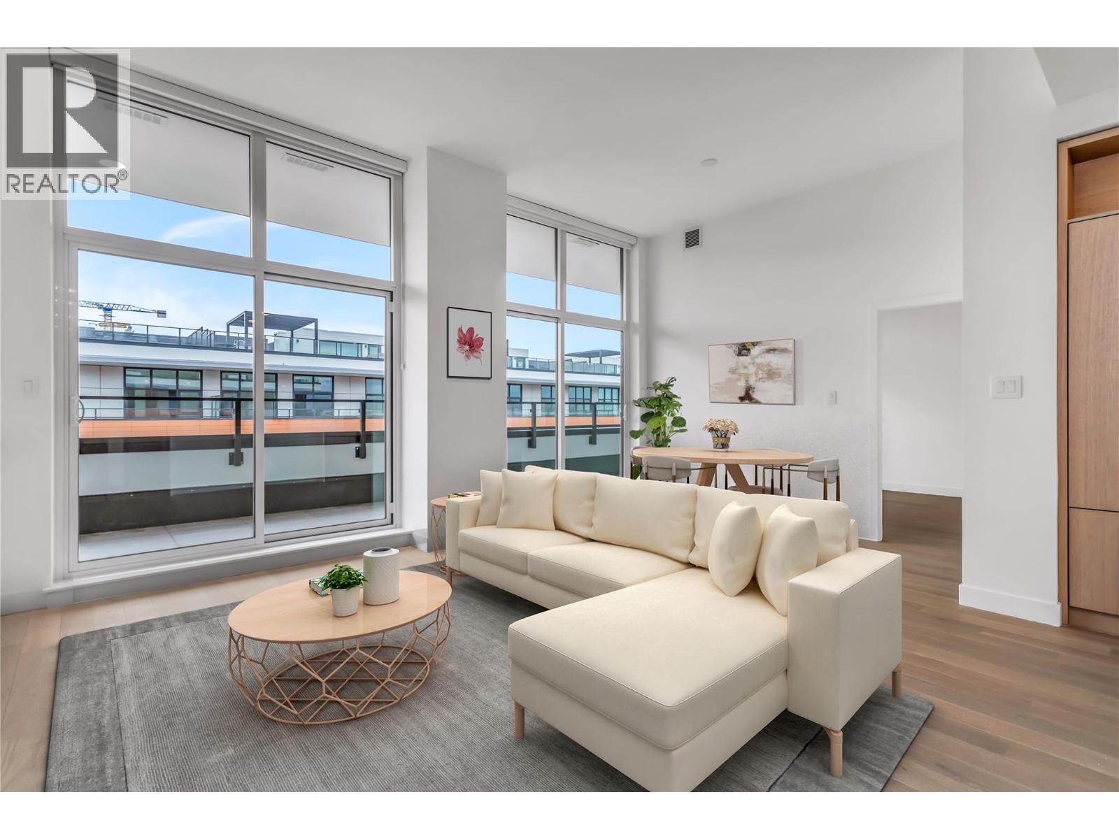 *virtually staged* - 3409 Lakeshore Road Unit# Ph S607, Kelowna, BC - Indoor Photo Showing Living Room