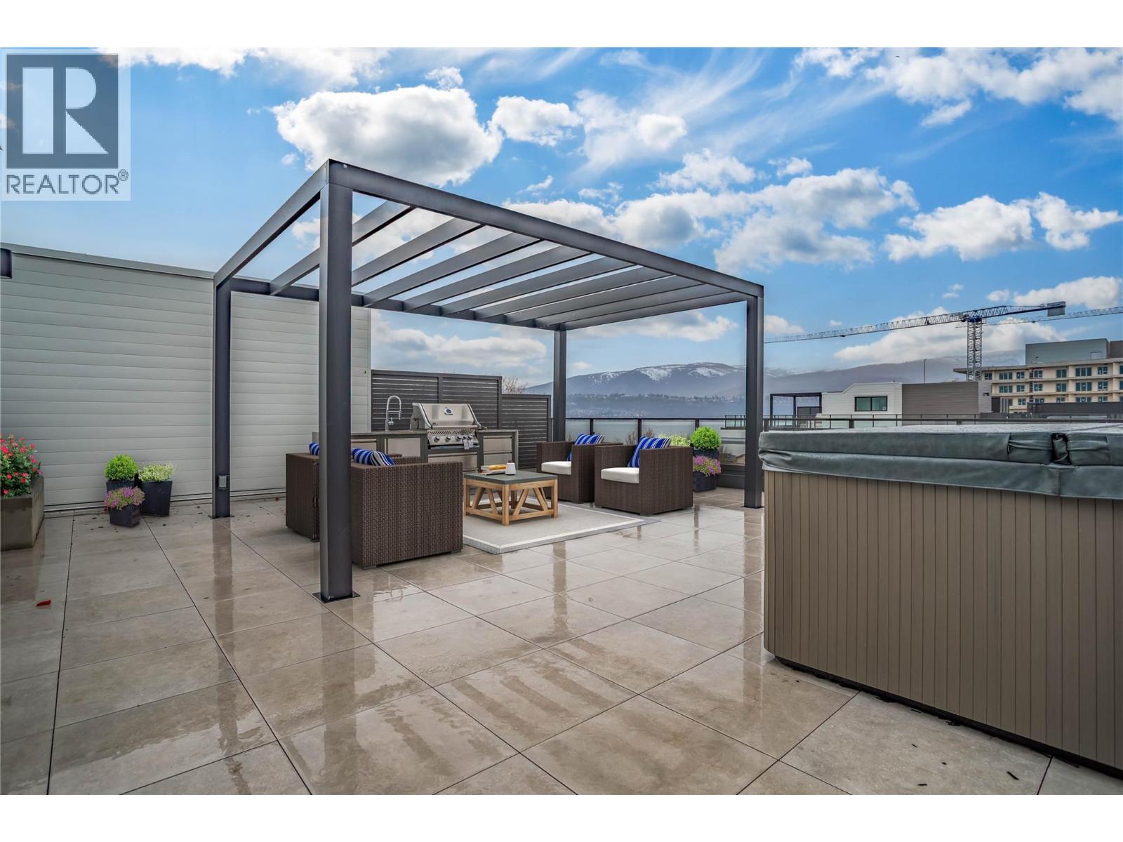 Virtually staged rooftop - hot tub included - 3409 Lakeshore Road Unit# Ph S607, Kelowna, BC - Outdoor With Deck Patio Veranda