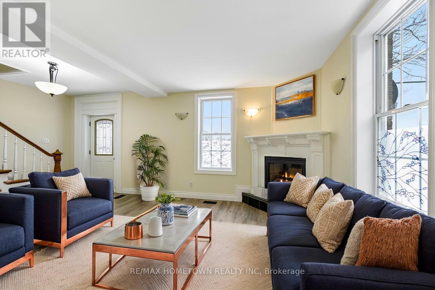 5250 Algonquin Road, Augusta, ON - Indoor Photo Showing Living Room With Fireplace
