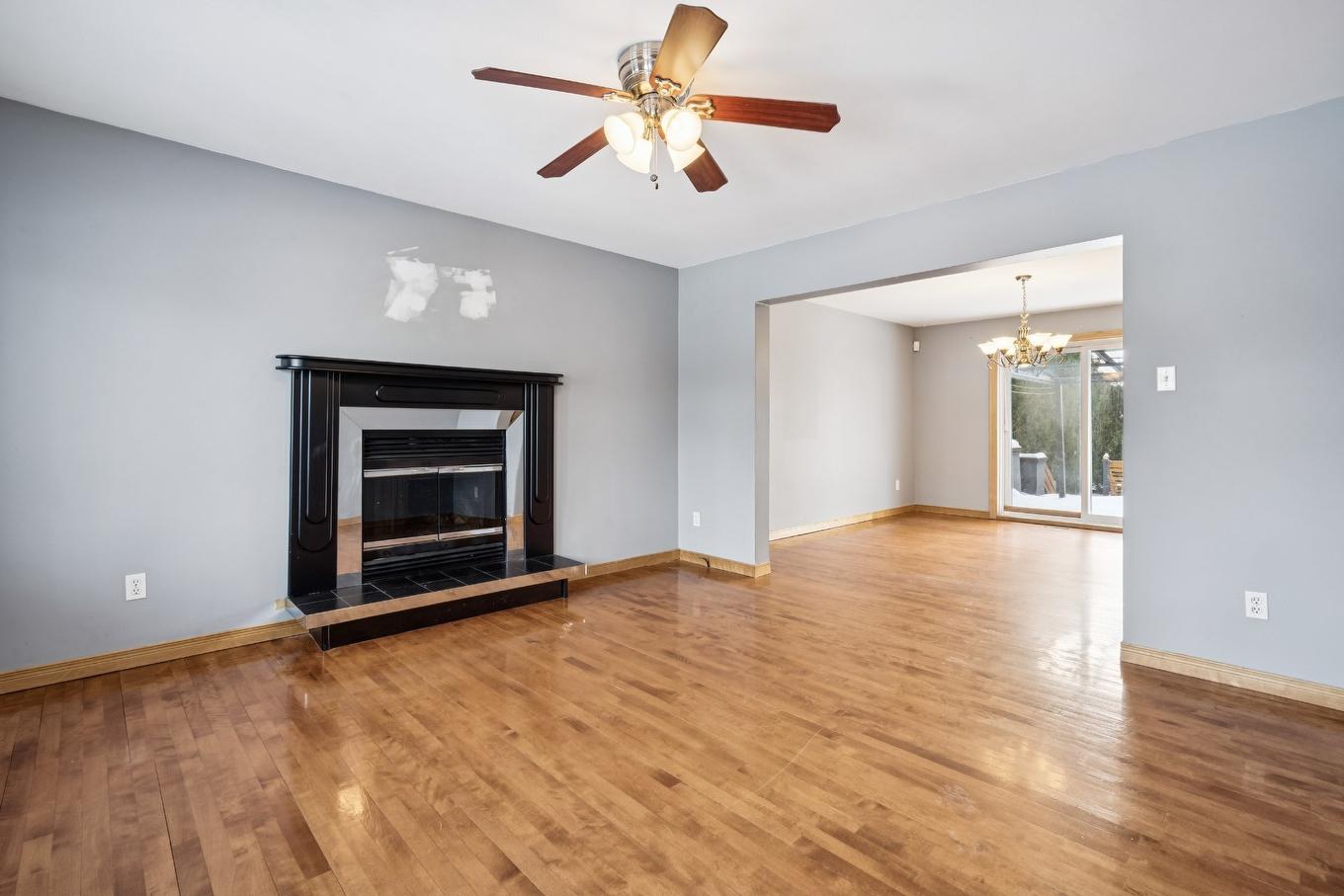 Salon - 170 Rue Mailloux, Saint-Jean-Sur-Richelieu, QC - Indoor Photo Showing Living Room With Fireplace