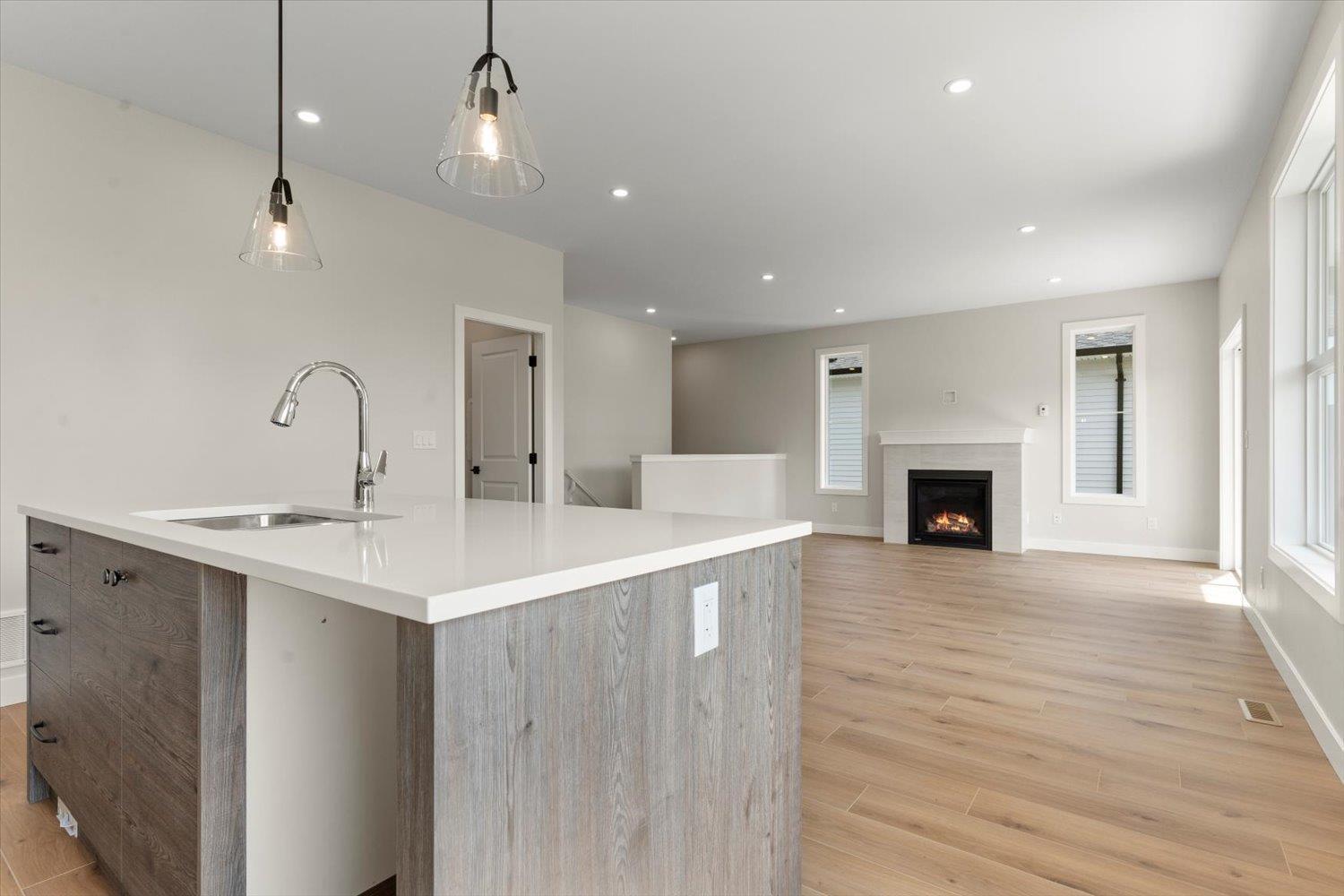1 46058 Bonny Avenue|Chilliwack Proper East, Chilliwack, BC - Indoor Photo Showing Kitchen With Fireplace