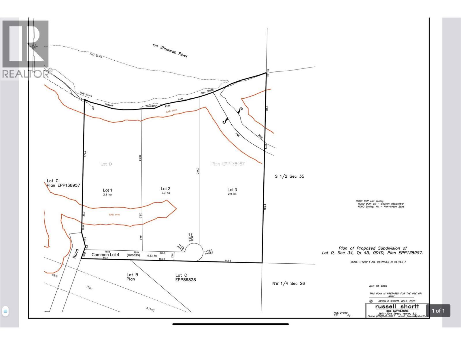 Potential 3 Lot Sibdivision - River Stone Road Lot# Lot D, Cherryville, BC