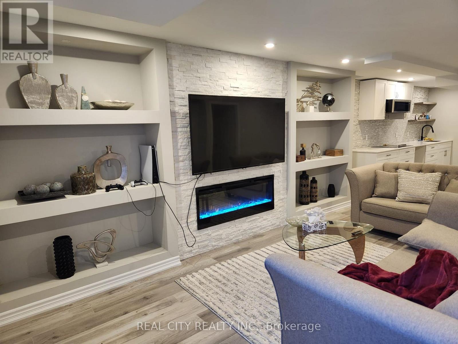 Basement - 2364 Equestrian Crescent, Oshawa, ON - Indoor Photo Showing Living Room With Fireplace