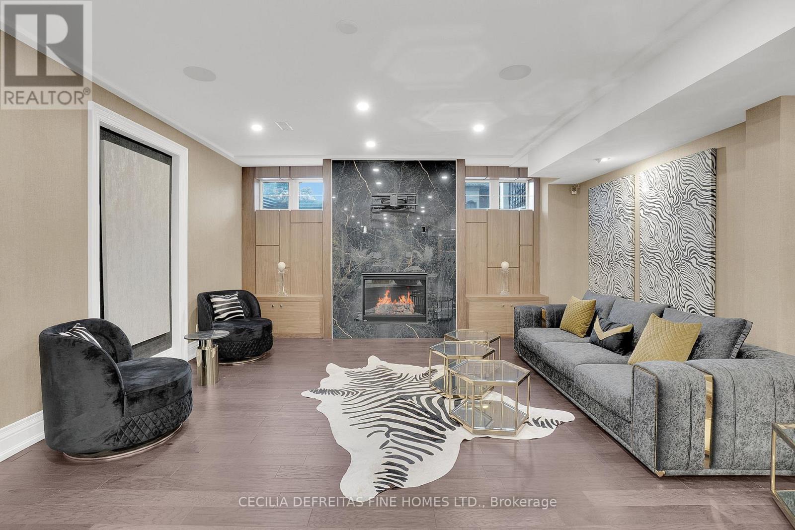 78 Mizuno Crescent, Vaughan, ON - Indoor Photo Showing Basement With Fireplace