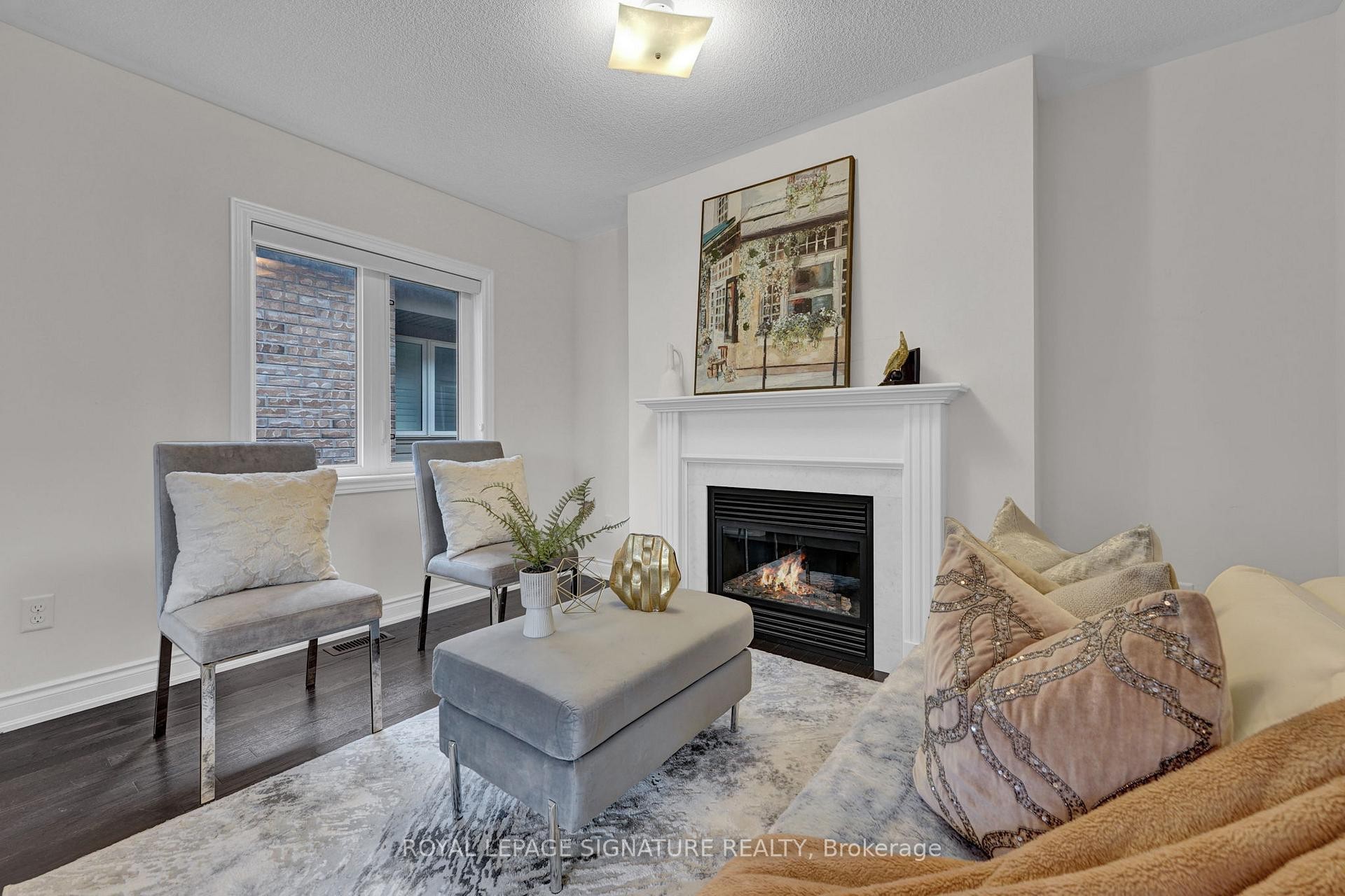 58 Orangeblossom Trail, Brampton, ON - Indoor Photo Showing Living Room With Fireplace