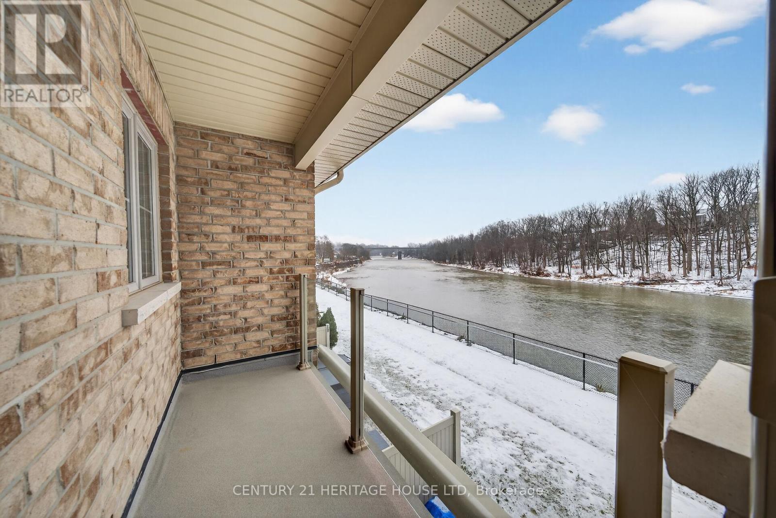 Balcony off Primary Bedroom overlooking river - 7 - 80 Willow Street, Brant, ON - Outdoor With Body Of Water With Balcony