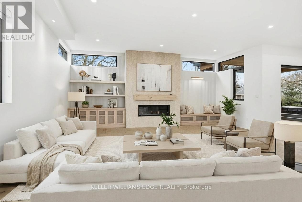 427 Pine Cove Road, Burlington, ON - Indoor Photo Showing Living Room With Fireplace