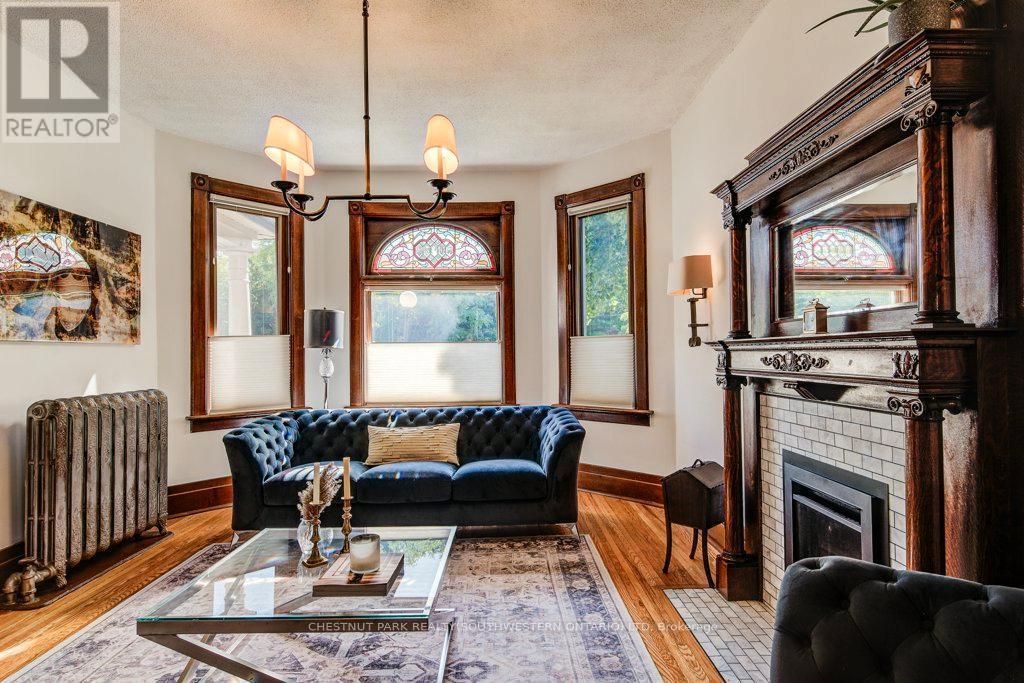 350 Queen Street S, Kitchener, ON - Indoor Photo Showing Living Room With Fireplace