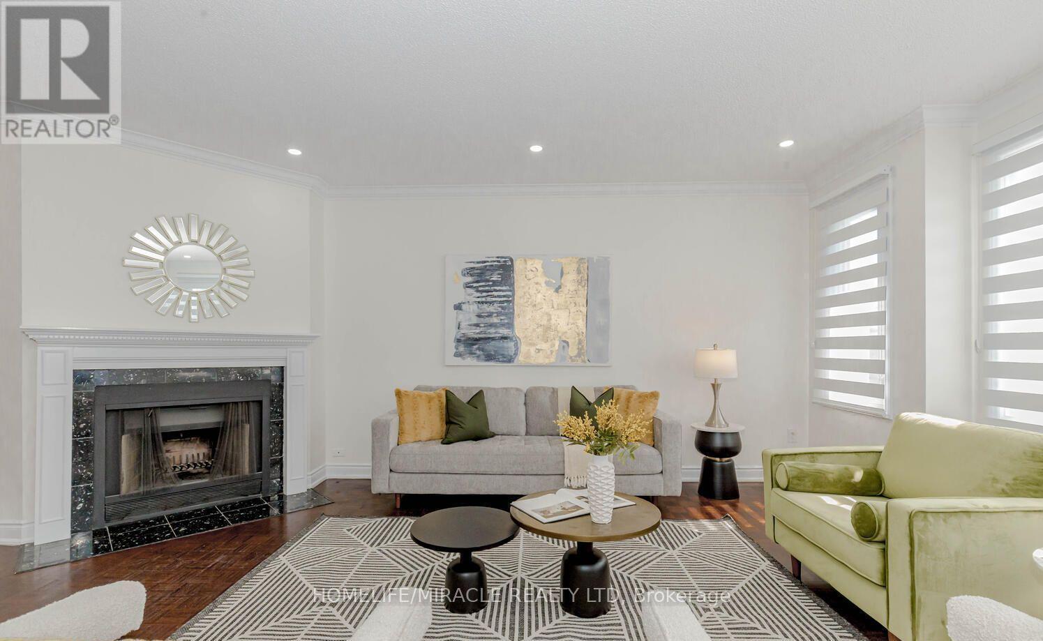 Upper - 44 Leatherhead Court, Brampton, ON - Indoor Photo Showing Living Room With Fireplace
