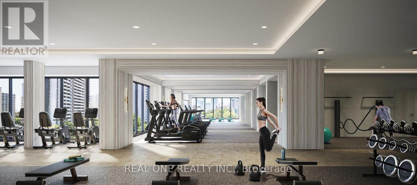 4316 - 8 Wellesley Street W, Toronto, ON - Indoor Photo Showing Gym Room