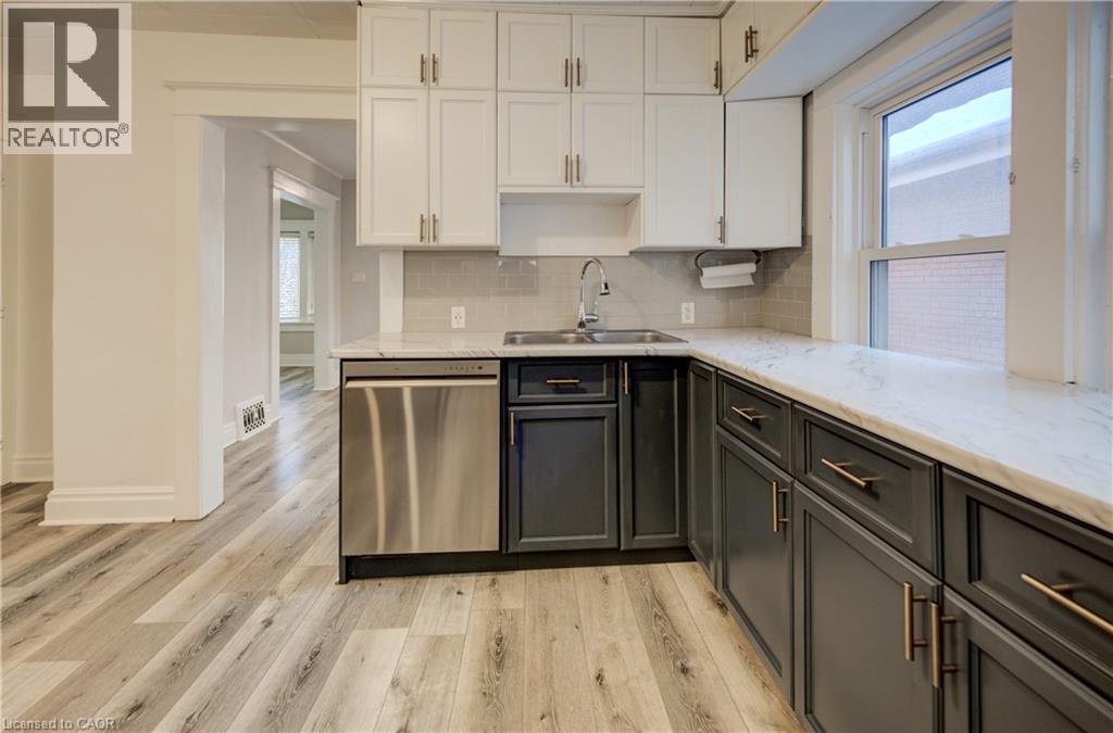 15 Troy Street, Kitchener, ON - Indoor Photo Showing Kitchen With Double Sink