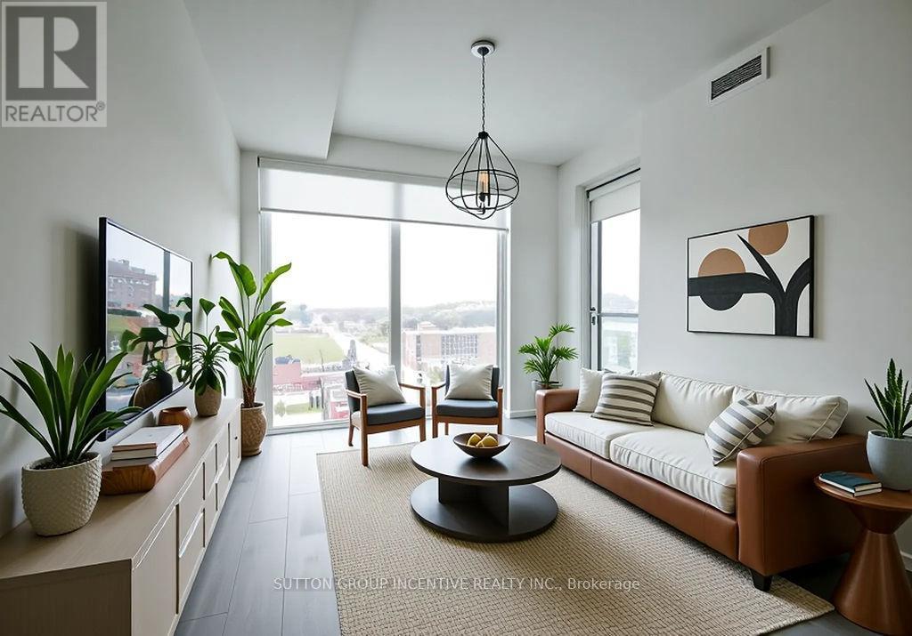 802 - 39 Mary Street, Barrie, ON - Indoor Photo Showing Living Room