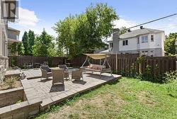 Interlock raised stone patio -