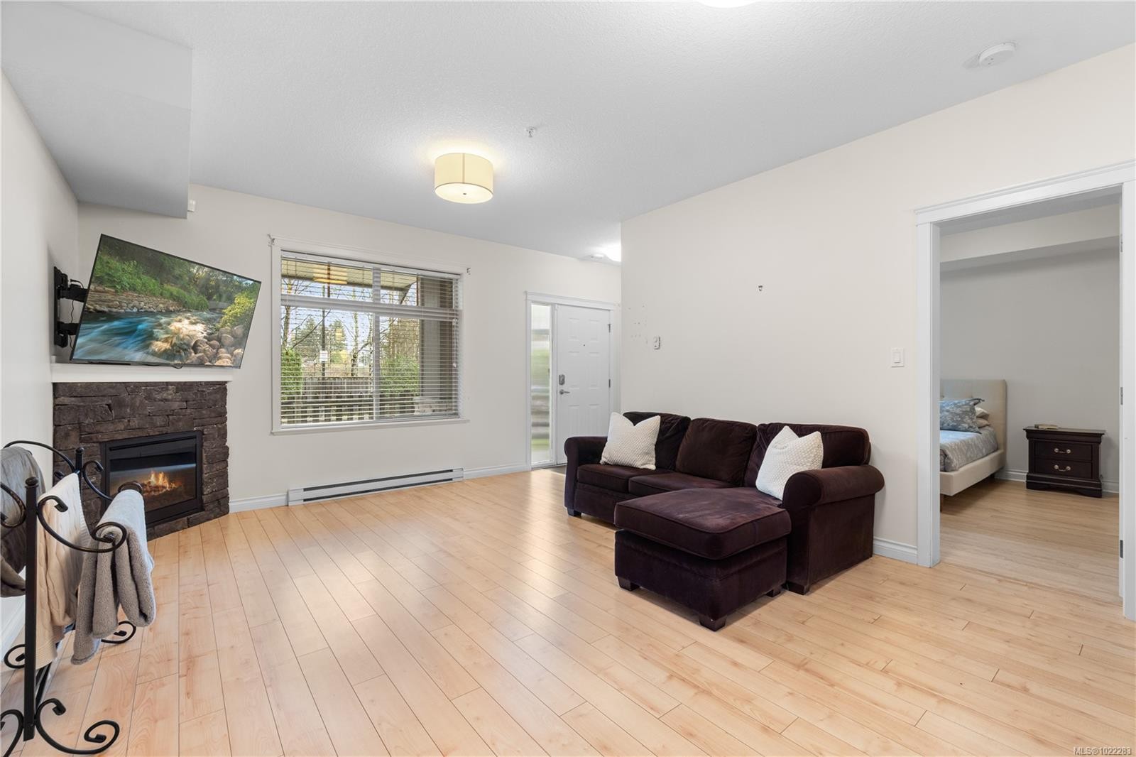 107-2111 Meredith Rd, Nanaimo, BC - Indoor Photo Showing Living Room With Fireplace