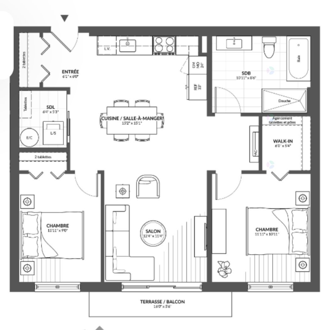 Plan (croquis) - 402-4325 Rue Des Dirigeables, Longueuil (Saint-Hubert), QC - Other