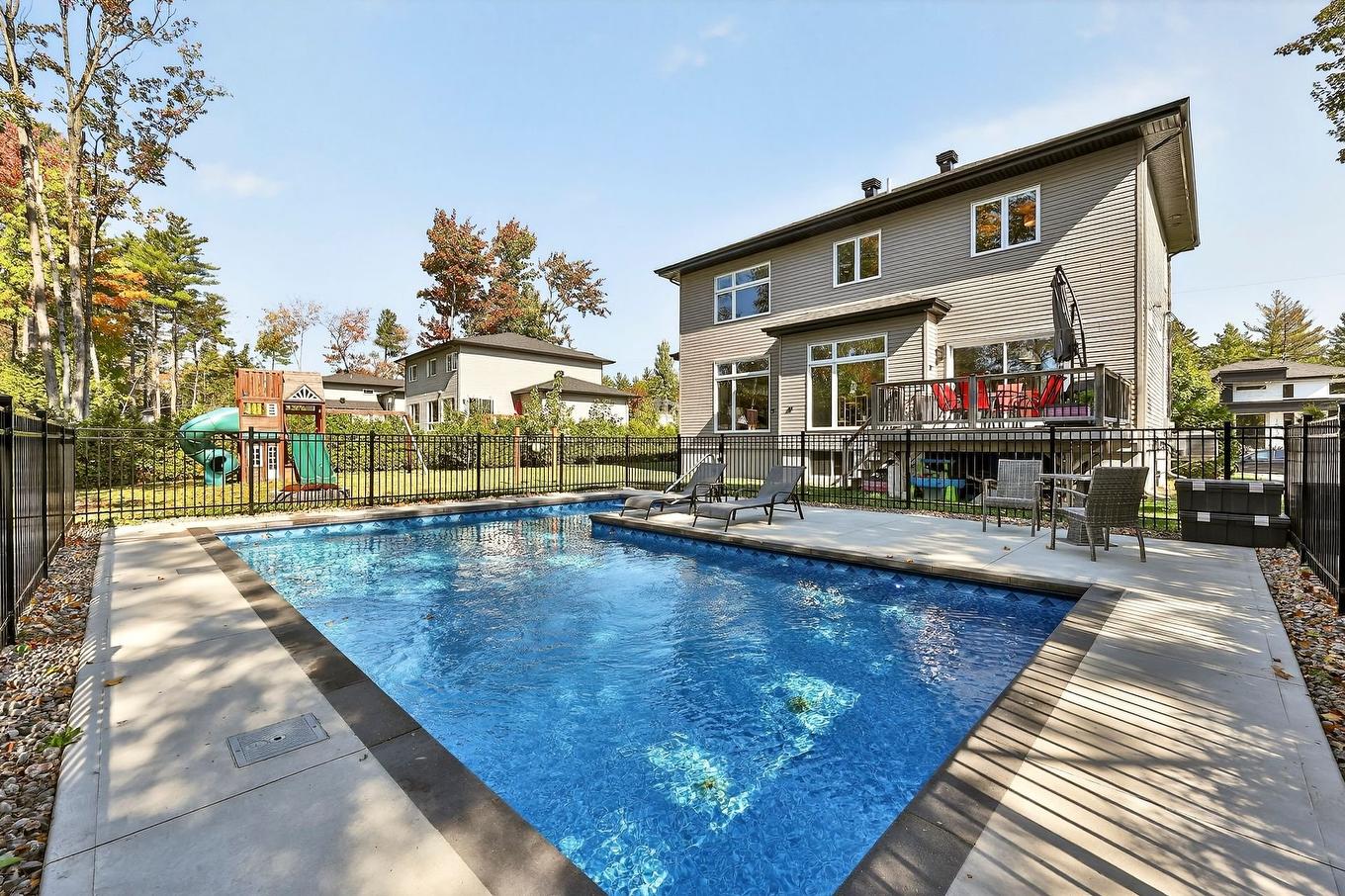 Piscine - 16940 Rue Du Zircon, Mirabel, QC - Outdoor With In Ground Pool With Deck Patio Veranda With Backyard