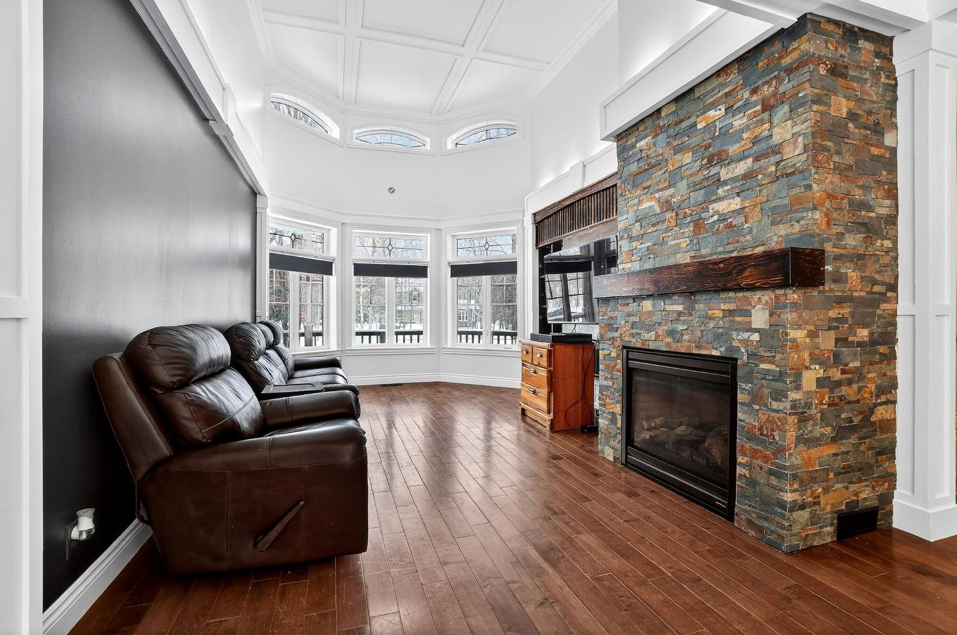 Living room - 224 Rue Du Havre, Saint-Colomban, QC - Indoor Photo Showing Living Room With Fireplace