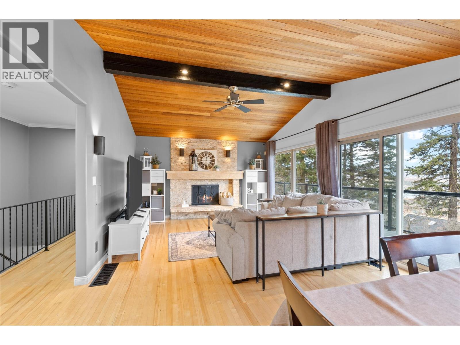 11609 Upper Summit Drive, Coldstream, BC - Indoor With Fireplace