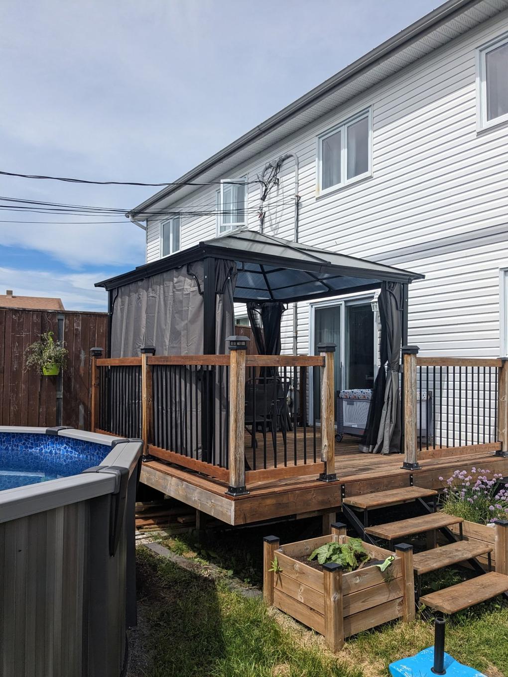 Terrasse - 169 Rue Des Samares, Gatineau (Masson-Angers), QC - Outdoor With Above Ground Pool With Exterior