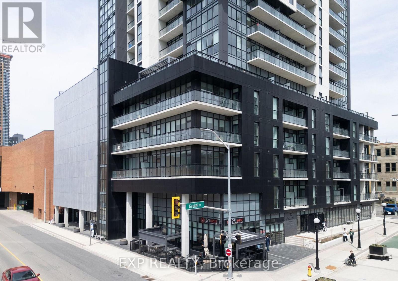 1108B - 60 Charles Street W, Kitchener, ON - Outdoor With Balcony With Facade