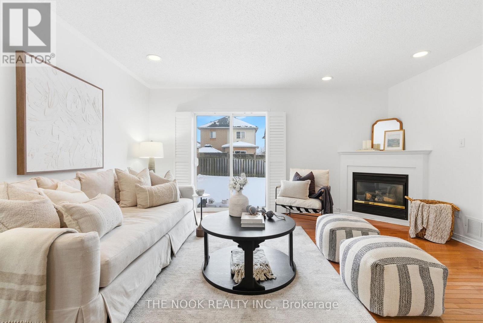 9 James Rowe Drive, Whitby (Williamsburg), ON - Indoor Photo Showing Living Room With Fireplace