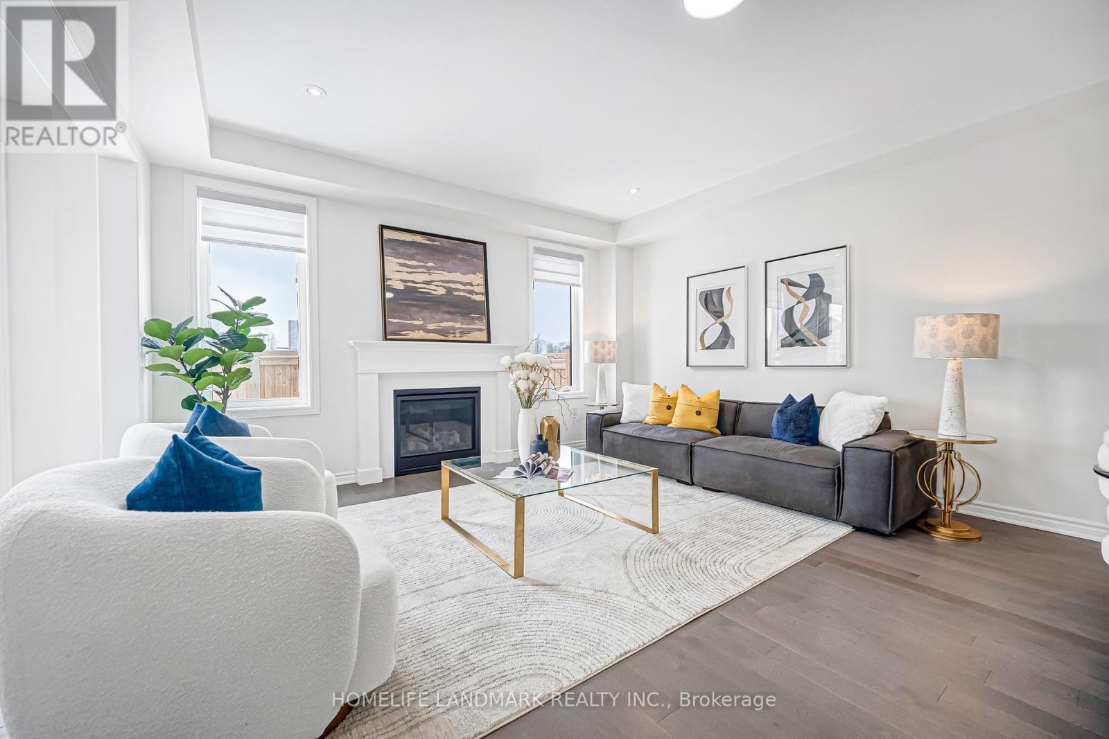 89 Barkerville Drive, Whitby, ON - Indoor Photo Showing Living Room With Fireplace
