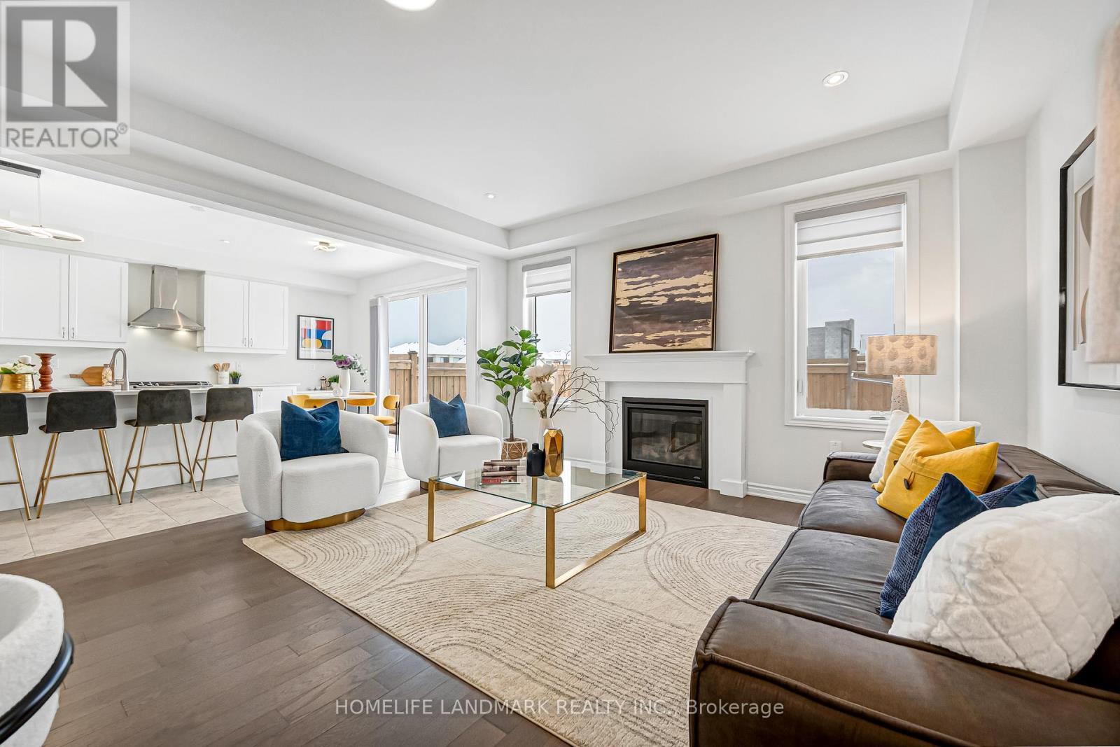 89 Barkerville Drive, Whitby, ON - Indoor Photo Showing Living Room With Fireplace