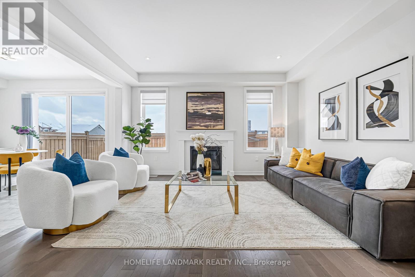 89 Barkerville Drive, Whitby, ON - Indoor Photo Showing Living Room With Fireplace