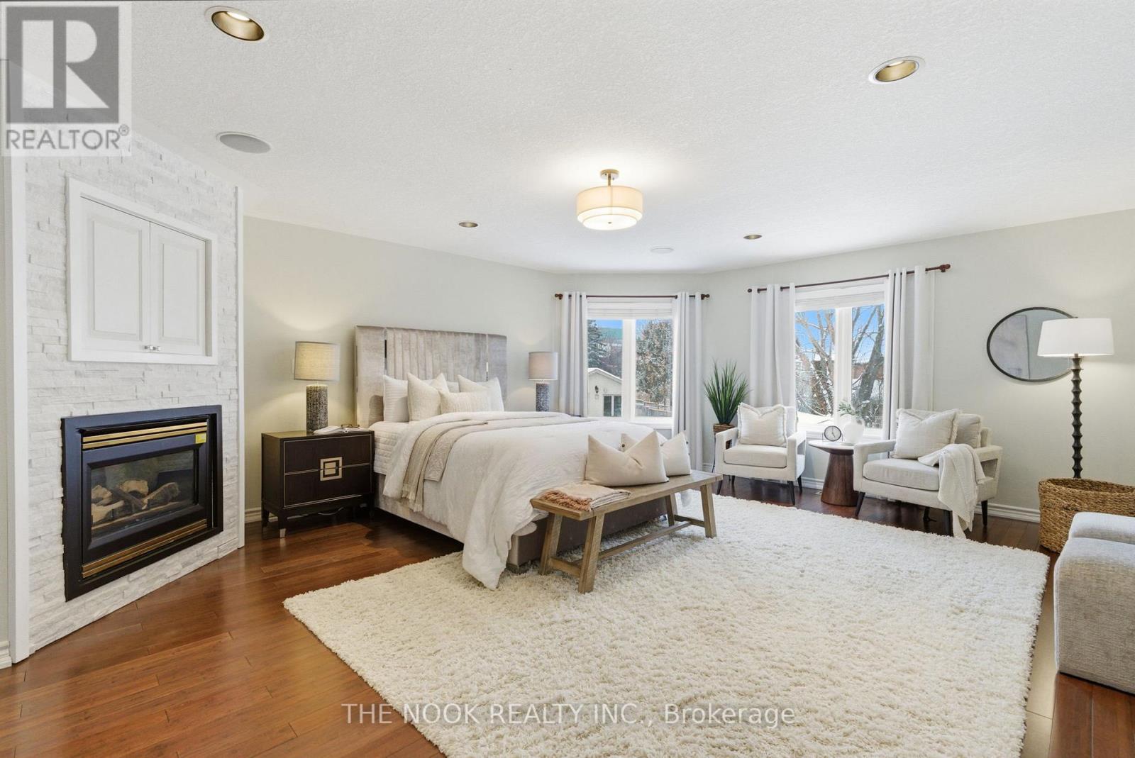 199 Samac Court, Oshawa (Samac), ON - Indoor Photo Showing Bedroom With Fireplace
