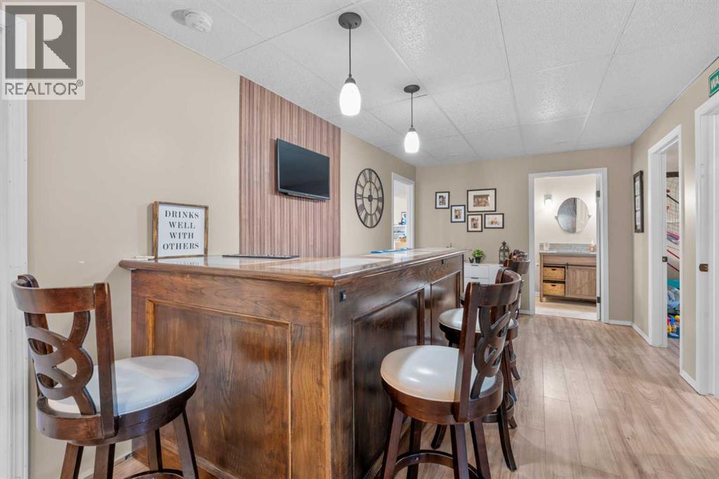 Bar in the basement - 6 Easterbrook Place Se, Airdrie, AB - Indoor Photo Showing Dining Room