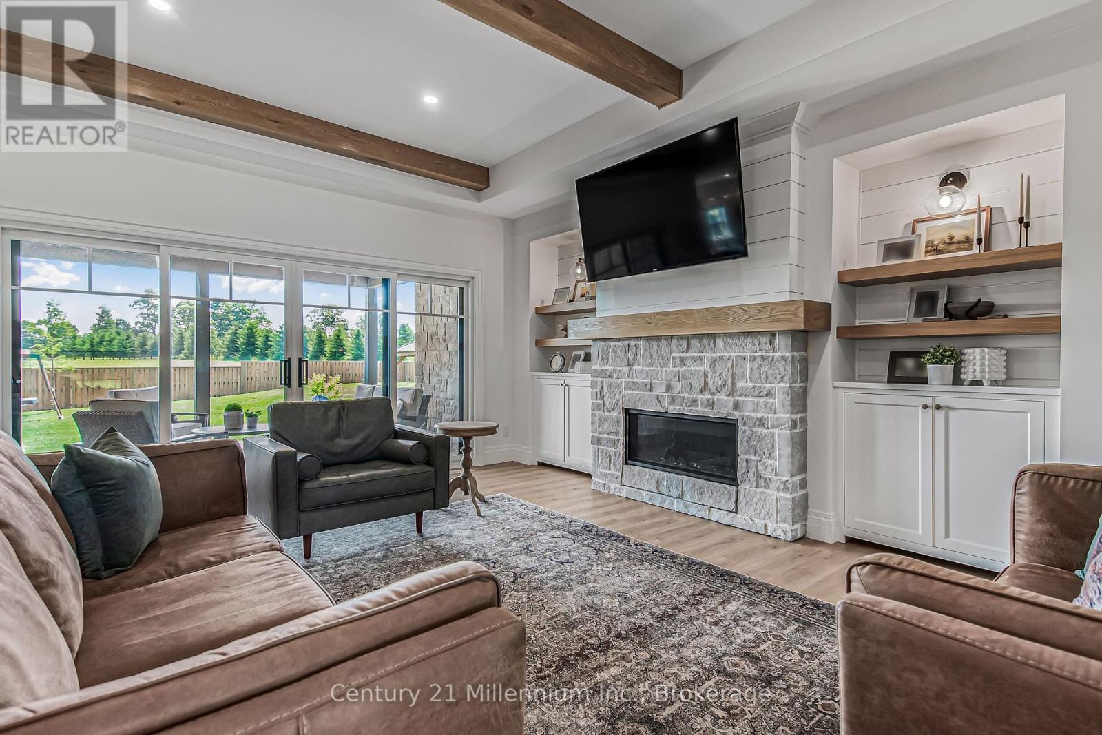 33 Nickason Drive, Arran-Elderslie, ON - Indoor Photo Showing Living Room With Fireplace