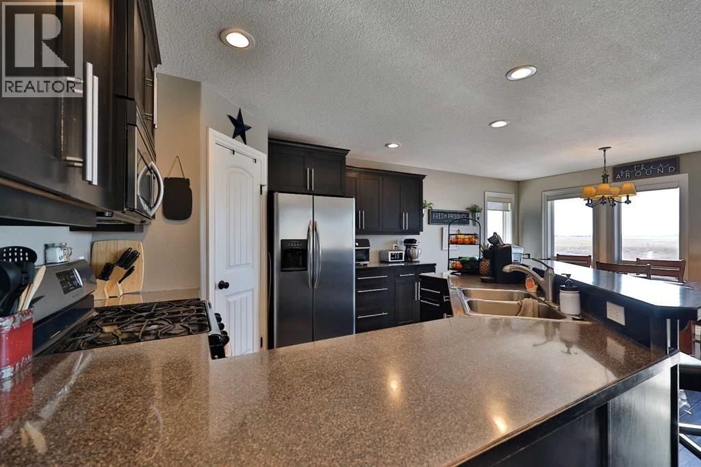 233073 Twp Rd 45, Spring Coulee, AB - Indoor Photo Showing Kitchen With Double Sink