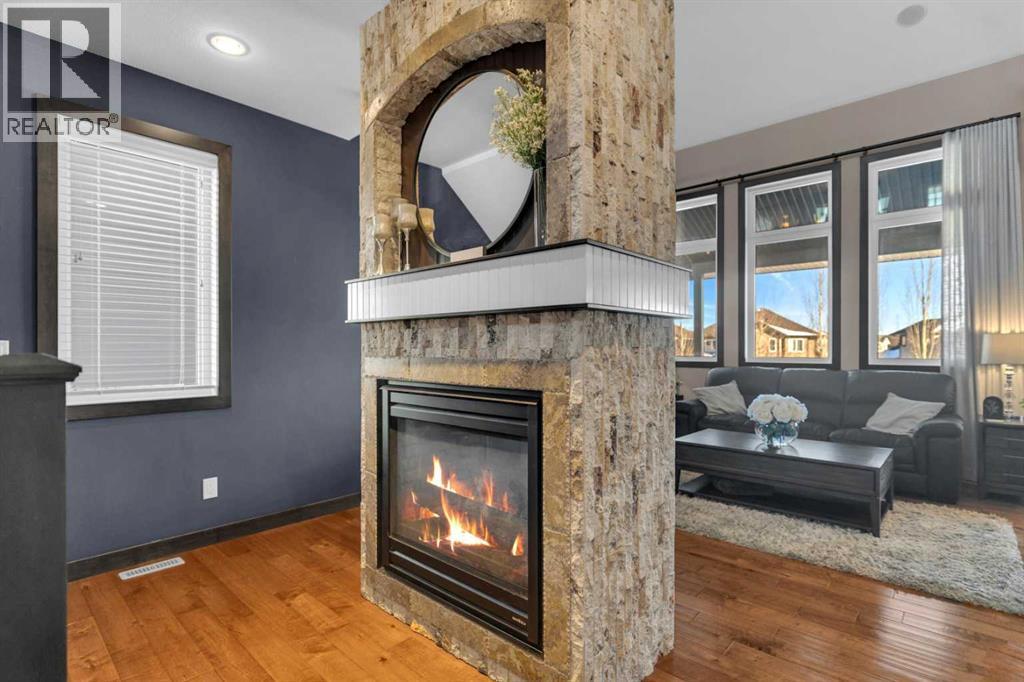 33 Sisson Avenue, Red Deer, AB - Indoor Photo Showing Living Room With Fireplace