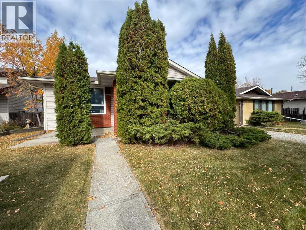 The front is made private with mature cedar trees - 467 Berkley Crescent Nw, Calgary, AB - Outdoor